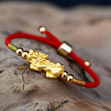 925 Silver Pixiu Tibetan Lucky Red Rope Bracelet Adjustable Charm