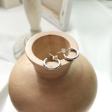 925 Sterling Silver Half Round Hoop Earrings Women Jewelry Gift