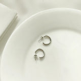 925 Sterling Silver Half Round Hoop Earrings Women Jewelry Gift