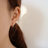 925 Sterling Silver Half Round Hoop Earrings Women Jewelry Gift