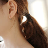 925 Sterling Silver Half Round Hoop Earrings Women Jewelry Gift