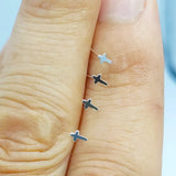 925 Silver Cross Nose Stud Body Piercing Jewelry
