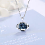 925 Silver Planet Crystal Necklace Pendant Jewelry