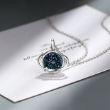 925 Silver Planet Crystal Necklace Pendant Jewelry