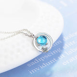 925 Silver Planet Charm Necklace Pendant Women Clavicle Choker Chain