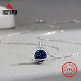 925 Silver Planet Necklace Zircon Inlaid Cluster Pendant Girl Jewelry
