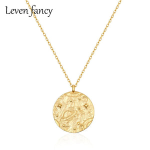 925 Silver Planet Star BFF Necklaces Astronomy Universe Coin Necklace