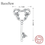 925 Silver Plant Mickey Key Zirconia Bead Charm Bracelet Necklace Berloque