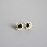 925 Silver Plated 14K Zircon Earrings French Vintage Jewelry