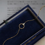 925 Silver Plated 14K Bracelet Circle Flower Zircon for Women