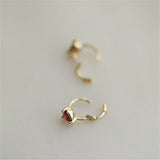 925 Silver Plated Zircon Heart Earrings for Women