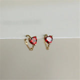 925 Silver Plated Zircon Heart Earrings for Women