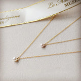 925 Sterling Silver Plated Pearl Necklace Light Ladies Wedding Chain Jewelry