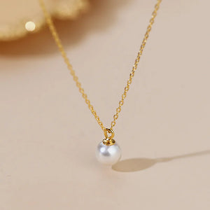 925 Sterling Silver Plated Pearl Necklace Light Ladies Wedding Chain Jewelry