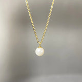 925 Sterling Silver Plated Pearl Necklace Light Ladies Wedding Chain Jewelry