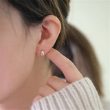 925 Silver Plated 14K Zircon Hoop Earrings Women Jewelry