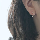 925 Silver Plated Zircon Sparkling Crystal Earrings