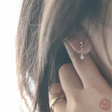 925 Silver Plated Zircon Sparkling Crystal Earrings