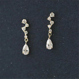 925 Silver Plated Zircon Sparkling Crystal Earrings