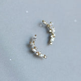925 Silver Plated 14k Crystal Peace Olive Branch Earrings