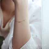 925 Silver Plated 14k Love & Rose Bracelet Romantic Slim Design