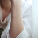 925 Silver Plated 14k Love & Rose Slim Bracelet