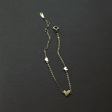 925 Silver Plating 14K Three Heart Bracelet Women Jewelry Gift