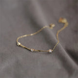 925 Sterling Silver Plating 14k Chain Bracelet Women Student Jewelry Gift