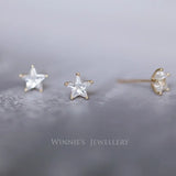 925 Silver Platinum Star Earrings Antiallergic