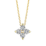 925 Silver Platinum Necklace 18k Fourleaf Pendant Sparkling Chain
