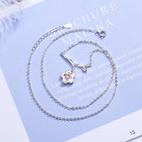 925 Silver Plum Blossom Branch Necklace Women Jewelry