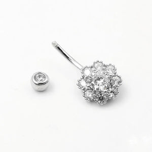 925 Silver Plum Blossom Flowers Belly Button Piercing Navel Rings