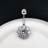 925 Silver Plum Blossom Flowers Belly Button Piercing Navel Rings