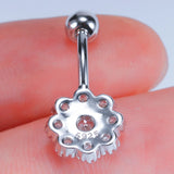 925 Silver Plum Blossom Flowers Belly Button Piercing Navel Rings