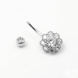 925 Silver Plum Blossom Flowers Belly Button Piercing Navel Rings