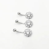 925 Silver Plum Blossom Flowers Belly Button Piercing Navel Rings