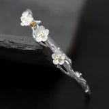 925 Silver Plum Flower Bracelet for Women Chinese Jewelry