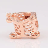 925 Sterling Silver Crown Carriage Charm Fit Bead Bracelet European Jewelry