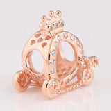 925 Sterling Silver Crown Carriage Charm Fit Bead Bracelet European Jewelry