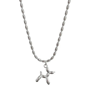 925 Silver Poodle Balloon Dog Charm Necklace