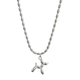 925 Silver Poodle Balloon Dog Charm Necklace