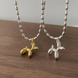 925 Silver Poodle Balloon Dog Charm Necklace for Women