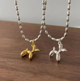 925 Silver Poodle Balloon Dog Charm Necklace