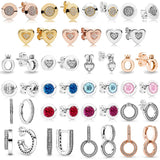 925 Silver Love Lock U-shaped Double Hoop Earring