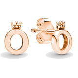 925 Silver Earring Pave Heart Enchanted Crown For Women Gift