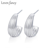 925 Silver Thick Huggie Earrings Semi Round Hoops for Women Teens