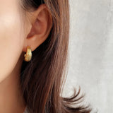 925 Silver Thick Huggie Earrings Semi Round Hoops for Women Teens