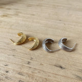 925 Silver Thick Huggie Earrings Semi Round Hoops for Women Teens