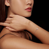 925 Silver Sparkling Mossan Stone Bracelet Women's Jewelry