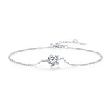 925 Silver Sparkling Mossan Stone Bracelet Women's Jewelry